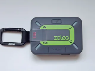 Zoleo satellite communicator with carabiner